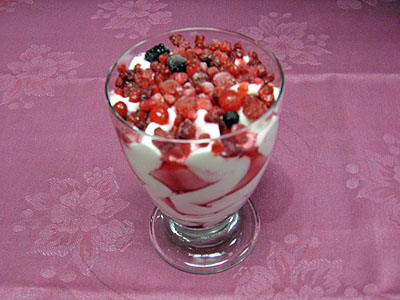 sorbet de fruits del bosc